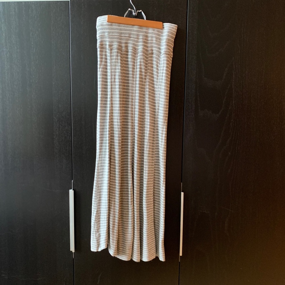 Grey Heather stripe maxi skirt